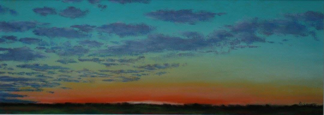 Sunrise in September pastel painting