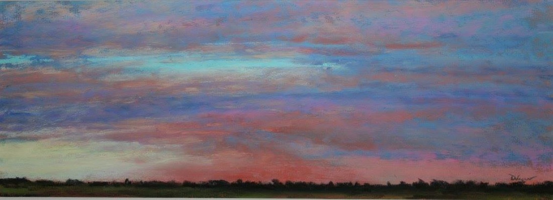 Sunrise in September pastel painting
