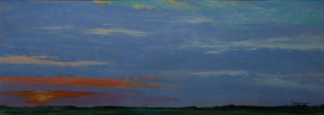 Sunrise in August pastel painting