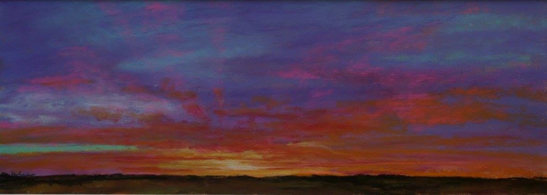 Sunrise in January pastel painting