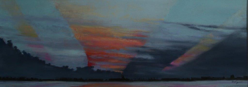sunrise painting of august sky