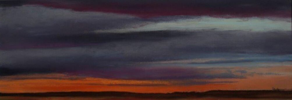 Sunrise in March pastel painting