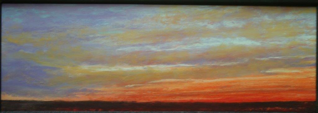Sunrise in January pastel painting