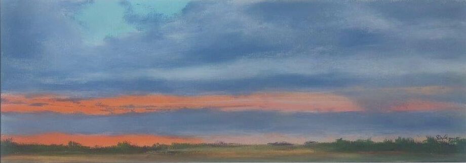 Sunrise in July pastel painting