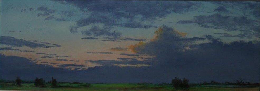 Sunrise in July pastel painting